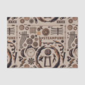Papier Mousseline Steampunk Illustrations Motif Brown (Recto)