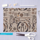 Papier Mousseline Steampunk Illustrations Motif Brown (Artisanat)