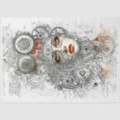 Papier Mousseline Steampunk Industrial Blueprint Style M8 Decoupage (Recto)