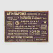 Papier Mousseline Steampunk Industrial Typography Sign FA4 Decoupage (Recto)