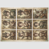 Papier Mousseline Steampunk Ladies decoupage for Small projects (Recto)