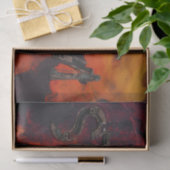 Papier Mousseline Steampunk Lettres à vapeur au milieu des flammes (Cadeau)