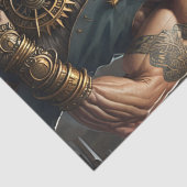 Papier Mousseline Steampunk Lion Construction Worker Decoupage (Détail)