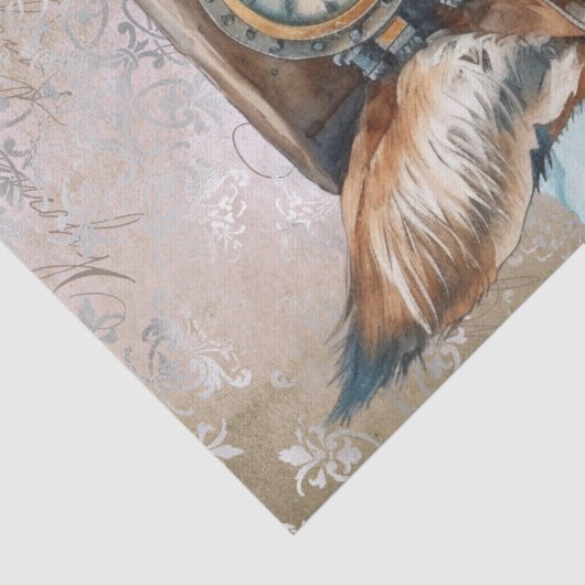 Papier Mousseline Steampunk Lynx Chat (Détail)