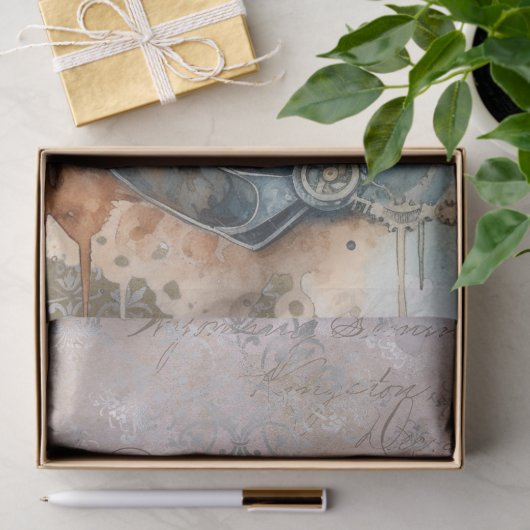 Papier Mousseline Steampunk Lynx Chat (Cadeau)