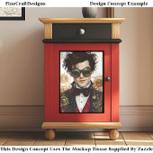 Papier Mousseline Steampunk Man Red & Black Fashion P7 Decoupage