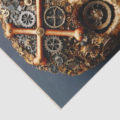 Papier Mousseline Steampunk Mechanical Gothic Skull FF8L Decoupage (Détail)