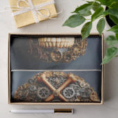 Papier Mousseline Steampunk Mechanical Gothic Skull FF8L Decoupage (Cadeau)