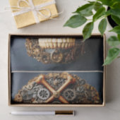 Papier Mousseline Steampunk Mechanical Gothic Skull FF8R Decoupage (Cadeau)