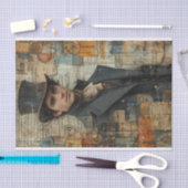 Papier Mousseline Steampunk Média mixte avec un homme victorien (Artisanat)