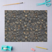 Papier Mousseline Steampunk Motif de vigne de fleur métallique pour (Artisanat)