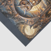 Papier Mousseline Steampunk Owl in apocalittic steampunk sunset (Détail)