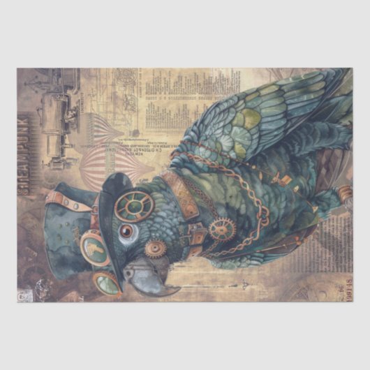 Papier Mousseline Steampunk Parrot (Recto)