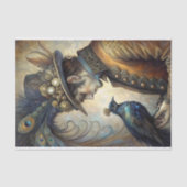 Papier Mousseline Steampunk Peacock Gentleman Decoupage (Recto)