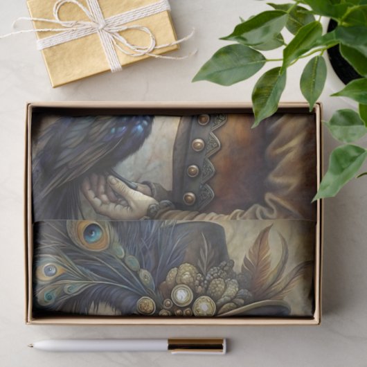 Papier Mousseline Steampunk Peacock Gentleman Decoupage (Cadeau)