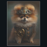Papier Mousseline Steampunk Pomeranian<br><div class="desc">C'est une image d'IA que j'ai créée en utilisant Midtravel.</div>