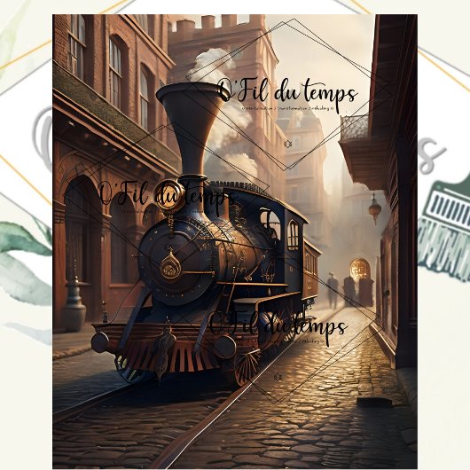 Papier Mousseline Steampunk Post Apocalyptic Cities Decoupage v5