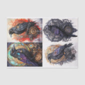 Papier Mousseline Steampunk Raven Collage 1 papier décolpage (Recto)