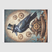 Papier Mousseline Steampunk Raven Decoupage (Recto)