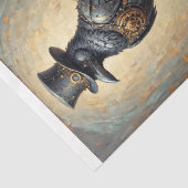 Papier Mousseline Steampunk raven with top hat and skull -  (Détail)