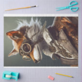 Papier Mousseline Steampunk Red Fox Victorian Style Découpage (Artisanat)
