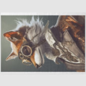 Papier Mousseline Steampunk Red Fox Victorian Style Découpage (Recto)