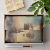 Papier Mousseline Steampunk Red Panda Balloon Voyage Découpage (Cadeau)