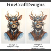 Papier Mousseline Steampunk Reindeer Gears Goggets Vest D8 Decoupage