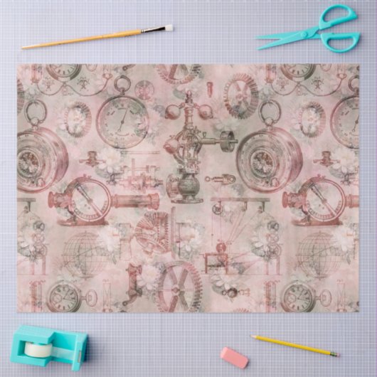 Papier Mousseline Steampunk Romance Series Design 4 (Artisanat)