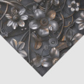 Papier Mousseline Steampunk Rousty Motif de fleur métallique pour De (Détail)
