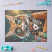 Papier Mousseline Steampunk Seymour, Cat Deals Poker (Artisanat)