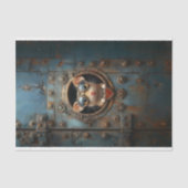 Papier Mousseline Steampunk Souris Blanche & Coeur Rouge BQ1 Découpa (Recto)