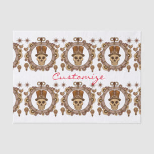 Papier Mousseline Steampunk Thème Top Hat Skull Thunder_Cove