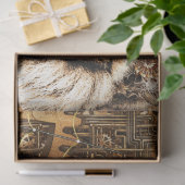 Papier Mousseline Steampunk Tiger Art 20x30 Découpage (Cadeau)