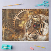 Papier Mousseline Steampunk Tiger Art 20x30 Découpage (Artisanat)