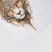 Papier Mousseline Steampunk Tiger Roues métalliques Découpage LR 136 (Détail)