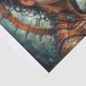 Papier Mousseline Steampunk Timekeeper Portrait Decoupage (Détail)