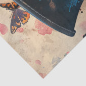 Papier Mousseline Steampunk Top Chapeau Papillons Fleurs Découpage (Détail)