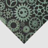 Papier Mousseline Steampunk Verdigris Bronze Gears (Détail)
