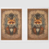 Papier Mousseline Steampunk Victorian Elegant Fox A4LR Decoupage (Recto)