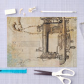 Papier Mousseline Steampunk victorien inventant la machine à coudre (Artisanat)