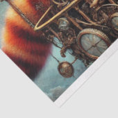 Papier Mousseline Steampunk victorien Red Panda Dreams Decoupage (Détail)