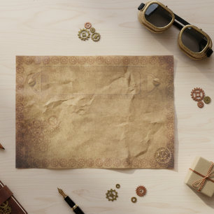 Papier Mousseline Steampunk Vieux engrenages Vintage industriel