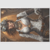 Papier Mousseline Steampunk Wild wild West Woman decoupage v2 (Recto)