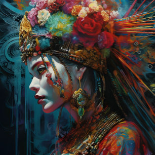 Papier Mousseline Steampunk woman