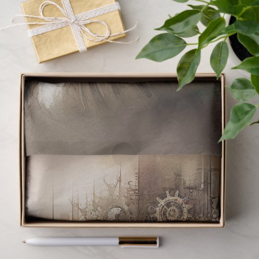 Papier Mousseline Steampunk Woman 2 papier découpage (Cadeau)