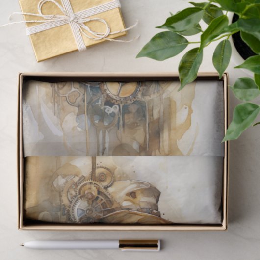 Papier Mousseline Steampunk Woman 6 papier découpage (Cadeau)