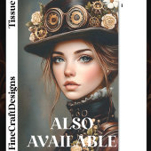 Papier Mousseline Steampunk Woman + Fleurs Portrait CJ3 Découpage