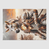 Papier Mousseline Steampunk Zebra - Découpage - (Recto)