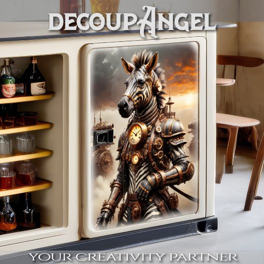 Papier Mousseline Steampunk Zebra - Découpage -